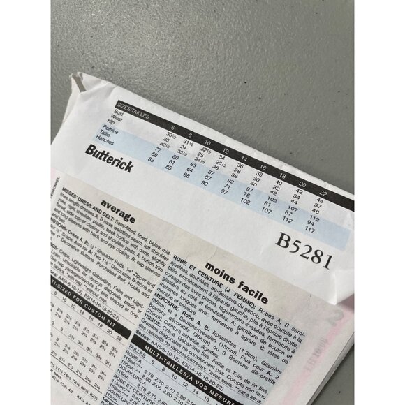 Butterick Sewing Pattern Size AA 6-12 B5281 Misses Retro 1946 Lined Dress & Belt - Picture 4 of 6